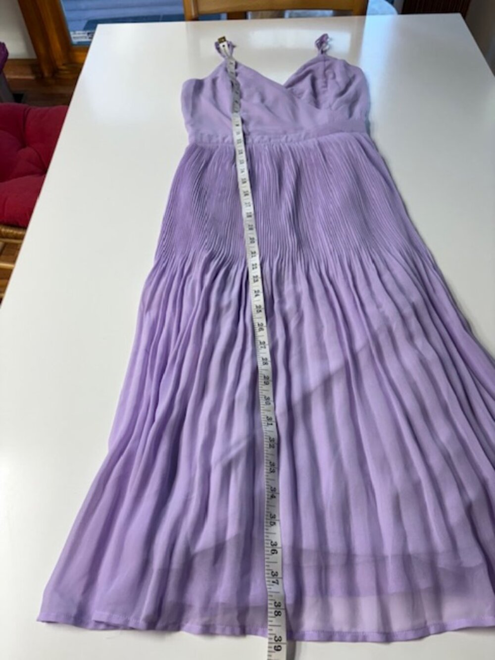 NWOT Lulus Cocktail/event dress sunburst pleats lavender chiffon never worn sz S - Picture 9 of 16